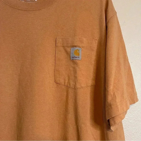 Carhartt Mens Loose Fit T-Shirt Crew Neck Short-Sleeve Pocket Orange Sz XL - Picture 3 of 4